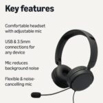Amazon Basics On Ear Wired Computer Headset with Adjustable Microphone - Image 2