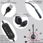 Computer USB Headset with Mic, Wired Headphones with Microphone for PC - Image 3