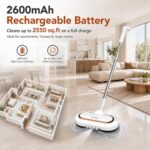 AlfaBot Cordless Electric Mop, Dual Spin Power Floor Cleaner with LED Headlight - Image 2
