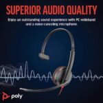 Poly Blackwire 3210 Wired Headset, Noise-Canceling Mic, Single-Ear Design - Image 2