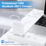 Mac Book Pro Charger - 118W USB C Fast Charger Power Adapter Compatible with - Image 2
