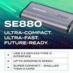 ADATA SE880 - 1 TB Portable External SSD - Secure & Fast Data Transmission - Image 2