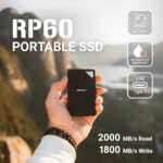 PNY RP60 1TB Portable SSD - Up to 2000MB/s, USB-C, USB 3.2 Gen2x2 - Rugged - Image 2