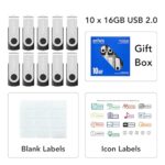 10-Pack Enfain 16GB USB 2.0 Flash Memory Stick Swivel Thumb Drives for Universal - Image 2