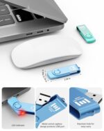MOSDART 64GB Swivel USB 2.0 Flash Drive, Pack of 2,Green and Blue - Image 2
