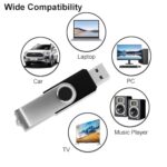 Swivel Design 16GB USB Flash Drive with Keychain - Image 2