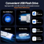 SSK 64GB Dual USB Flash Drive USB C Thumb Drive - Image 2