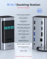 RayCue 15 in 1 Laptop Docking Station 3 Monitors, Triple 8K Display with 3 HDMI - Image 2