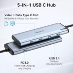 USB C to USB C Hub Dual Monitor, USBC Splitter with 4K@60Hz DP Alt Mode Video - Image 2
