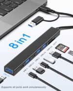 VIENON USB C Hub USB Hub 3.0 with SD Card Reader(8-in-1) - Image 2