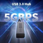 6Ft 7-Port USB Hub 3.0 for Desktop, 4 USB-A & 3 USB-C Ports Aluminium 5Gbps USB - Image 2