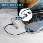 Aluminum 7 in 1 USB C/USB Hub, 2* USB C and 5* USB, USB 3.0 and USB 2.0 Ports - Image 2
