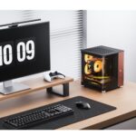 JONSBO TK-0 Black ITX Mini Tower PC Case, Hyperboloid Glass Desktop Design - Image 2