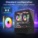 Micro ATX Case, MATX,ITX PC Case with 2 X 120mm ARGB Fan Pre-Installed - Image 2