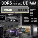 8GB 1X8GB DDR5 4800MHz PC5-38400 1Rx8 1.1V CL40 288-PIN Non-ECC Unbuffered UDIMM - Image 2