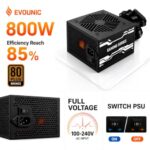 800W Gaming Power Supply, ATX 3.1 PSU, GPUs, semi-Passive 120mm Fan - Image 2