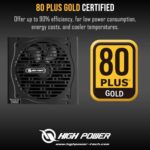 HIGH POWER 600W Power Supply, 80 Plus Gold Certified PSU - Image 2