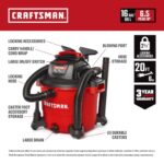 CRAFTSMAN CMXEVBE17595 16 Gallon 6.5 Peak HP Wet Dry Shop Vacuum - Image 2
