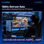 KOORUI 24 Inch Gaming Monitor, 180Hz FHD 1080P VA Display with 3000:1 Contrast - Image 2