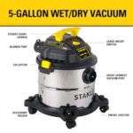 STANLEY Wet/Dry Vacuum SL18115, Stainless Steel Tank, 5 Gallon 4HP Shop Vacuum - Image 2