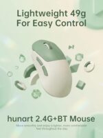 hunart H6 49g Wireless Mouse, Bluetooth & 2.4GHz, Rechargeable, Green - Image 2