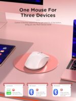 RAPIQUE Bluetooth Wireless Mouse, Dual Bluetooth & 2.4G USB Receiver, Pink - Image 2