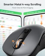 TECKNET Rechargeable Wireless Bluetooth Mouse with 4-Way Wheel, 3-Device - Image 2