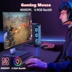 E-YOOSO Premium Wireless Bluetooth Versatile Mouse,8000 DPI,6 RGB Backlit - Image 2