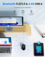 TECKNET Wireless Mouse Bluetooth 5.0/3.0 & 2.4G Rechargeable, Silent Clicks - Image 2