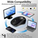 Bluetooth Ergonomic Mouse with Built-in Jiggler,Black - Image 2