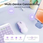 seenda MOU110 Wireless Bluetooth Mouse, Rechargeable & RGB, Purple - Image 2