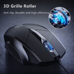 USB Computer Mouse Wired, Silent Click Corded Mouse 3-Button Wired Optical Mouse - Image 2