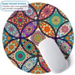 BOSOBO Cute Mouse Pad, Round Mandala Mouse Mat with Design - Image 3