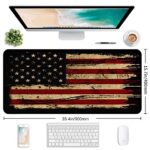 Retro American Flag XL Gaming Mouse Pad with Stitching Edge Laptop Desk Mat - Image 2