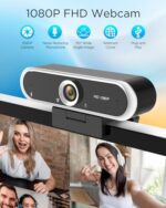 Webcam 1080P with Microphone & Privacy Cover for PC/Laptop - Image 2