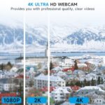 AOC 4K Webcam for PC, Streaming Computer Camera with Noise-Canceling Mic - Image 2