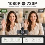 Full HD 1080P Webcam with Microphone, Noise-Canceling, Privacy Cover - Image 2