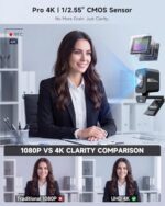 AOC 4K Webcam for PC, Sony Sensor, 1080P 60FPS Streaming Camera with PDAF - Image 2