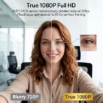 1080P Webcam with Microphone Noise Reduction Auto Exposure - Image 2