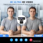 PHILIPS 4K Webcam for PC with Microphone, Computer Camera for Meetings with - Image 2