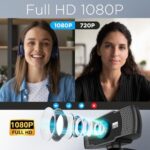 Full HD 1080P Webcam with Dual Microphones & Privacy Cover for PC, Desktop - Image 2