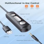 USB Headset with Microphone, 3.5mm Wired Computer Headsets with Noise Cancelling - Image 2