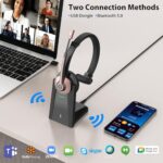 Bluetooth Headset, Wireless Headset with Noise Cancelling Microphone & Mute - Image 3