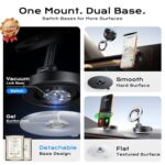 NeverDrop Magsafe Car Mount [2 Bases for Any Surface - Image 2