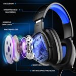 Jimonyer Gaming Headset for PS5 PS4 Xbox Series X|S PC Switch (Blue) - 7.1 - Image 2