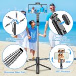 SelfieShow Selfie Stick, Extendable Selfie Stick Tripod with Wireless Remote and - Image 2