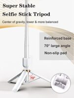 Selfie Stick Tripod with Wireless Remote, 46'' Cellphone Selfie Stick Tripod - Image 2
