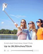 Selfie Stick for iPhone, Extended Portable Selfie Stick, Wireless Remote - Image 2