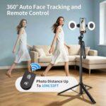 yAyusi 70.9" Auto Face Tracking Selfie Stick Tripod for iPhone with Light - Image 2