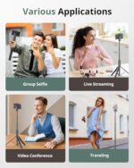Sensyne 60" Phone Tripod - Selfie Stick, Lightweight All in One Phone Tripod - Image 2